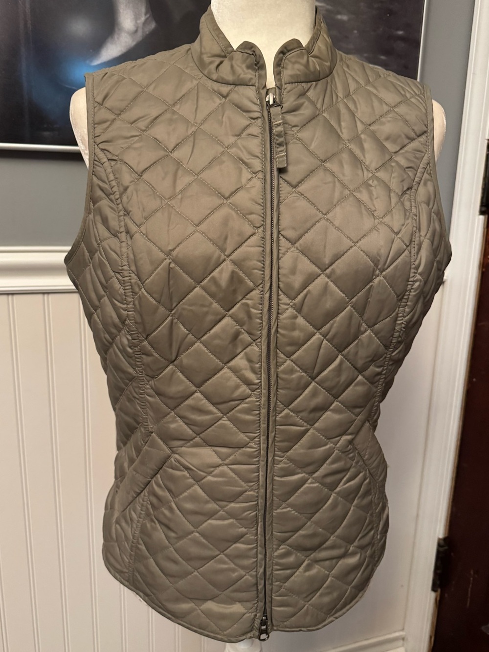 Van Heusen Women's Quilted Full Zip Vest Pink Fleece Lined Size Medium